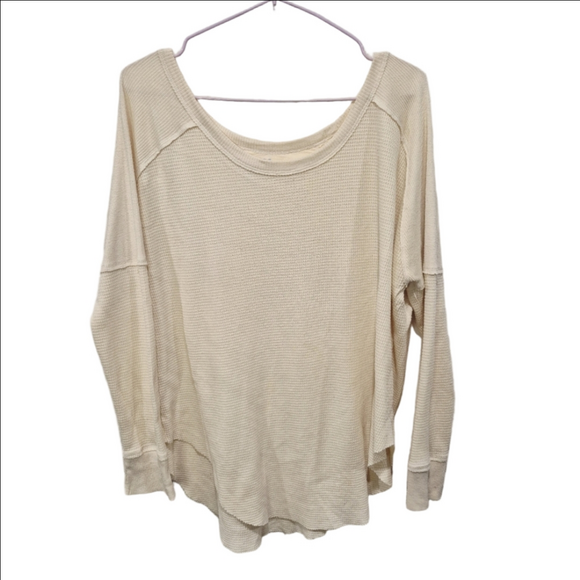 TNA Tops - TNA Cream Waffle Knit Long Sleeve Top